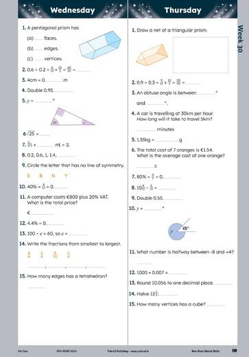 New Wave Mental Maths: 6th Class (2025 edition) | Mathematics | 6th Class